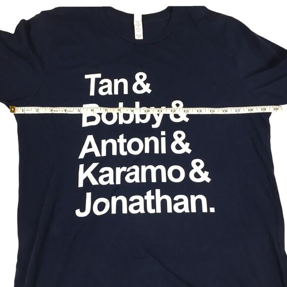 Queer Eye T-Shirt Graphic Tee Fab‎ Five Helvetica Unisex Medium Top Navy White - Picture 4 of 7